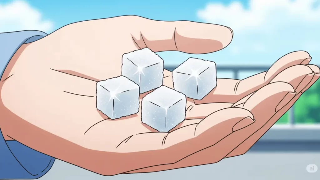 [イメージ画像：手に乗せられた角砂糖]